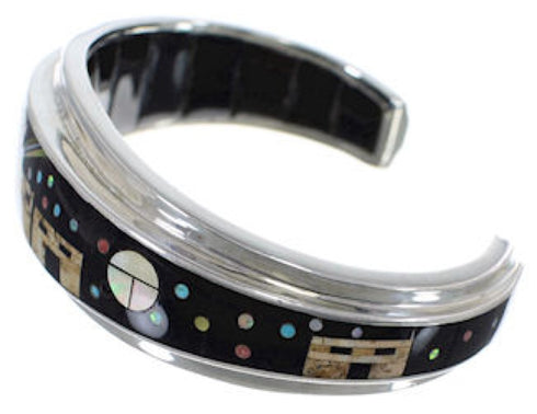 Silver Native American or Pueblo Design Multicolor Bracelet IS63250